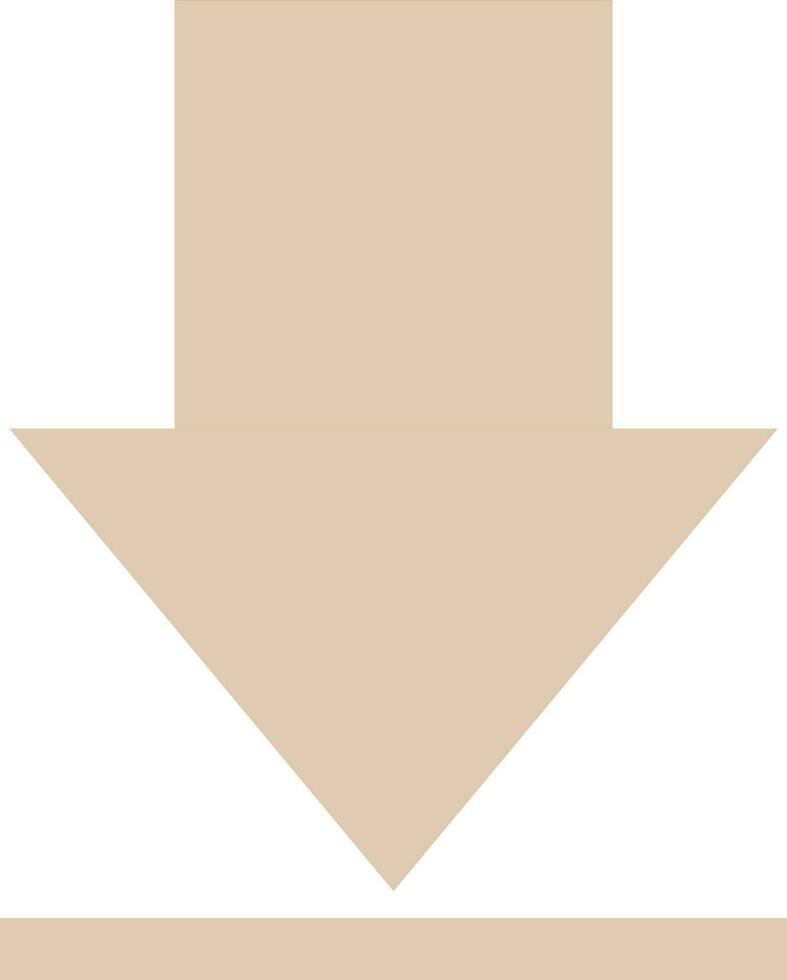 Flat illustration of download icon in brown color. vector