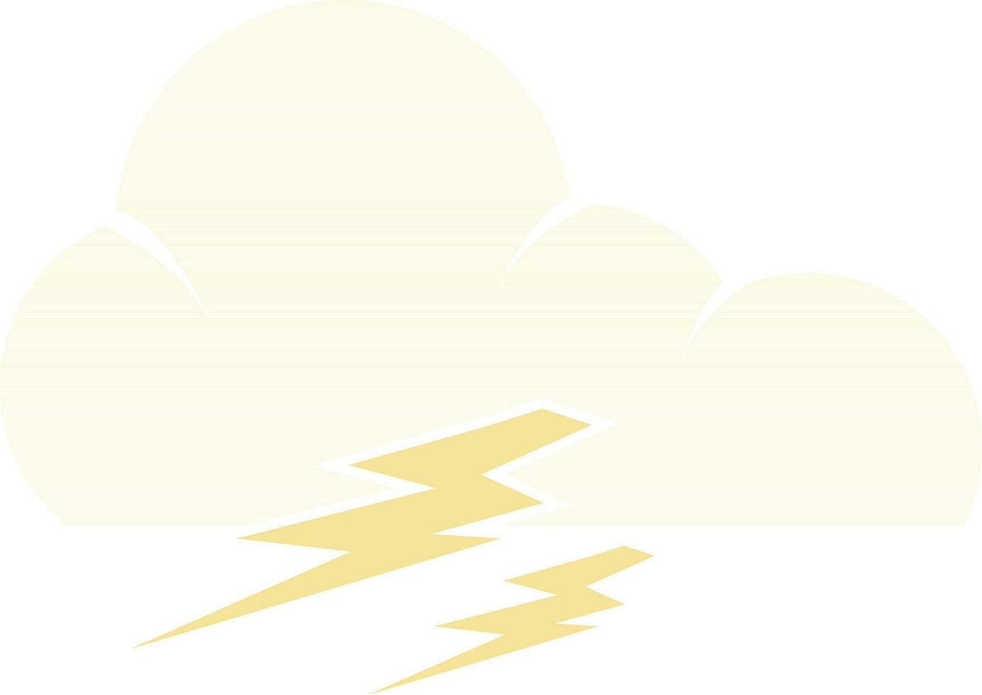 Illustration of cloud and thunder in yellow color. vector