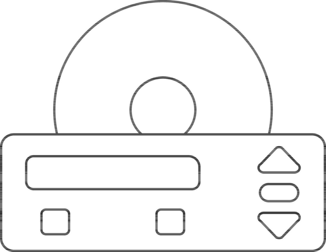 DVD Player Icon In Black Line Art. vector