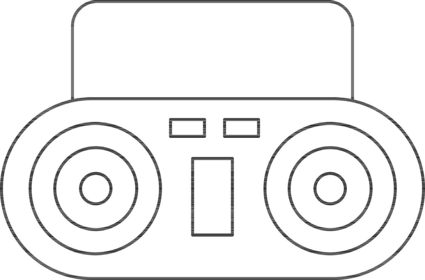 Tape Recorder Icon In Thin Line Art. vector