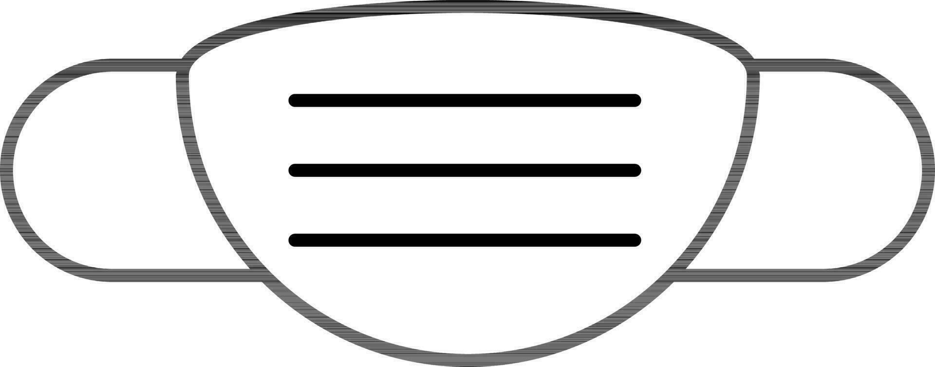Black Outline Mask Icon on White Background. vector