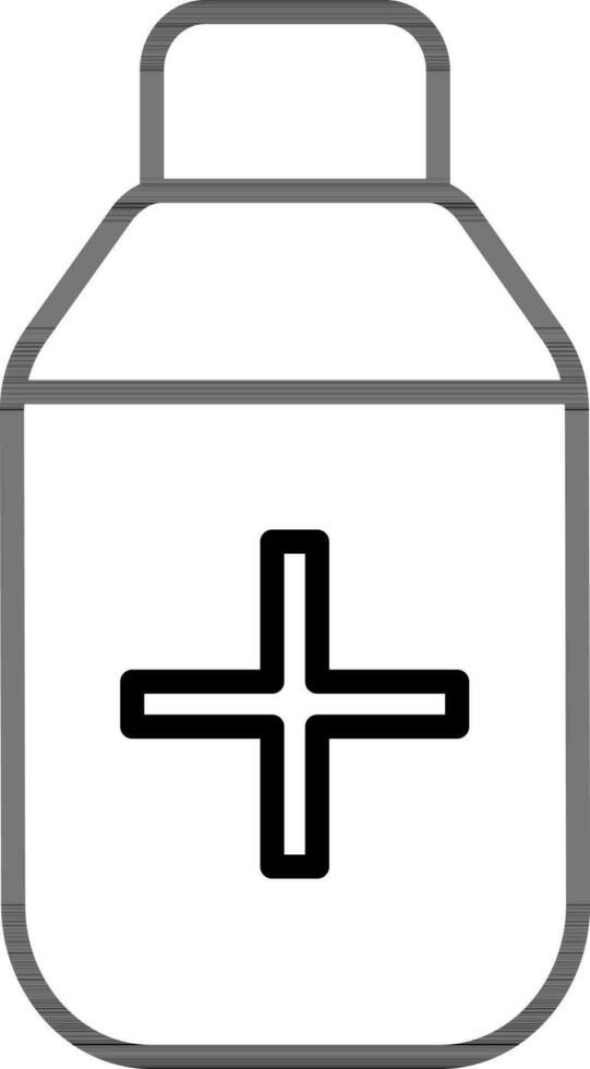 medicina botella icono en línea Arte. vector