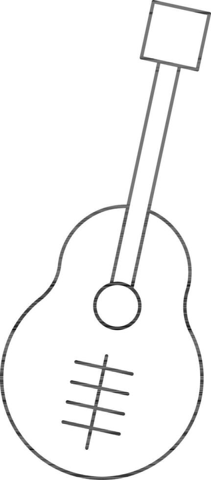 Guitar Icon In Black Outline. vector