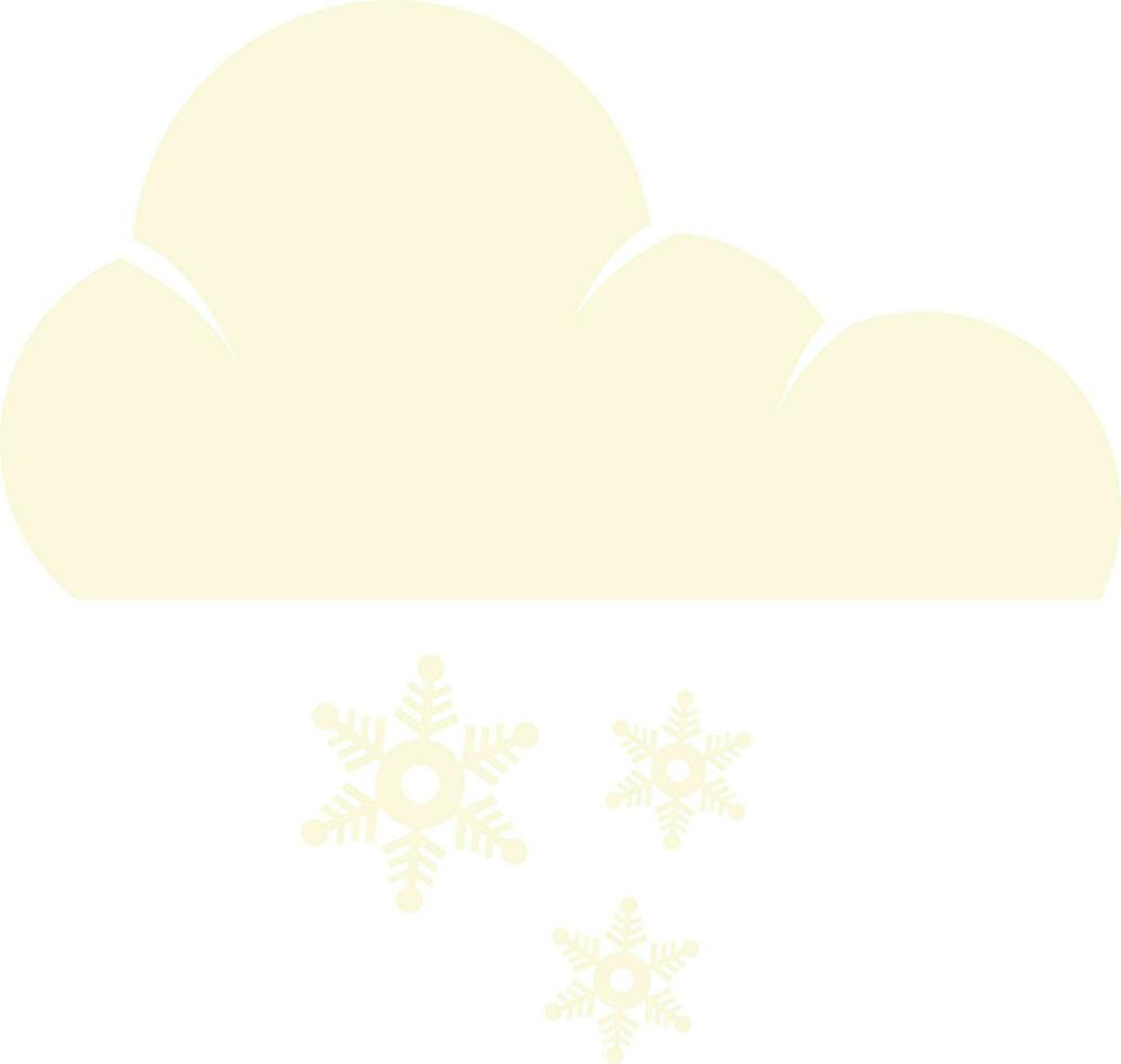 Flat vector illustration of cloud and snowflakes.