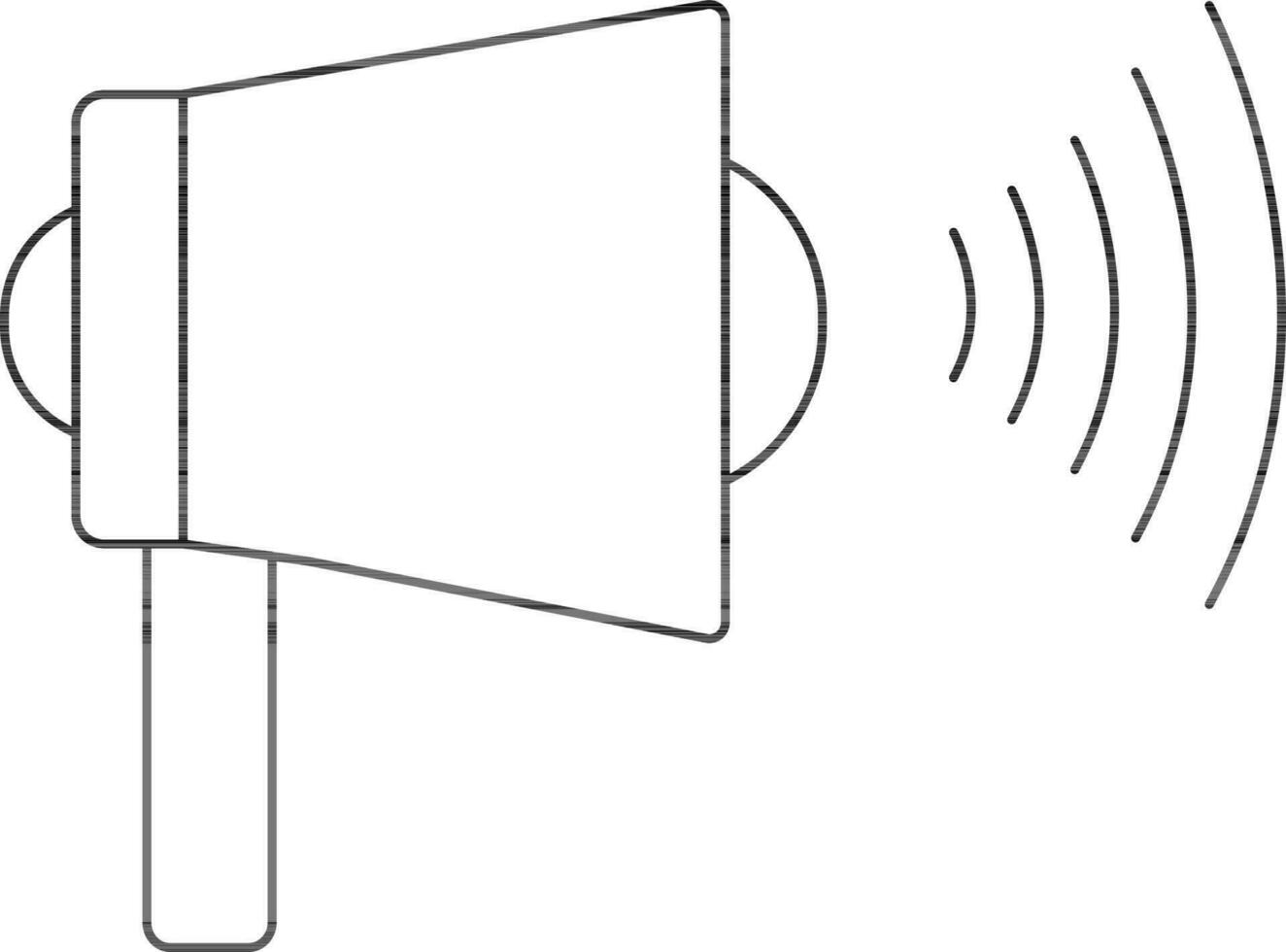 Loudspeaker Icon In Black Outline. vector