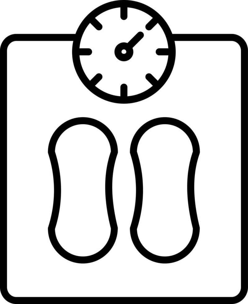 Black Line Art Illustration of Weight Scale Icon. vector
