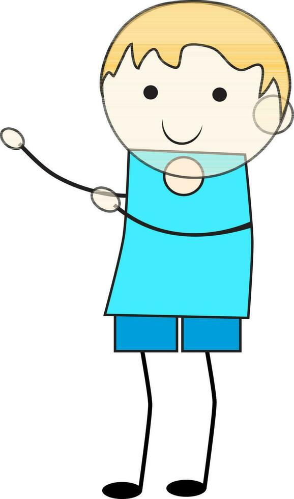 Boy doodle character isolated on white background. vector