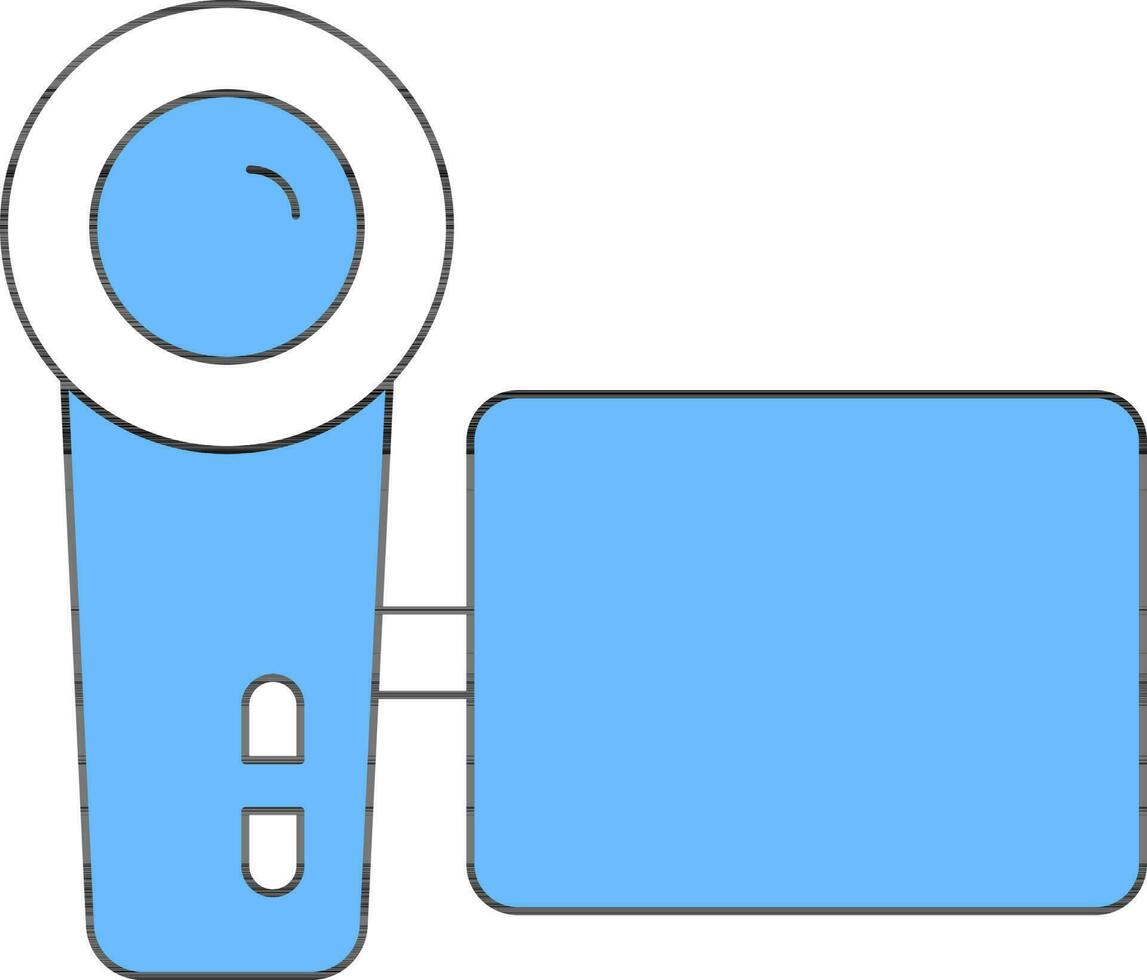 Video Camera Icon In Blue And White Color. vector