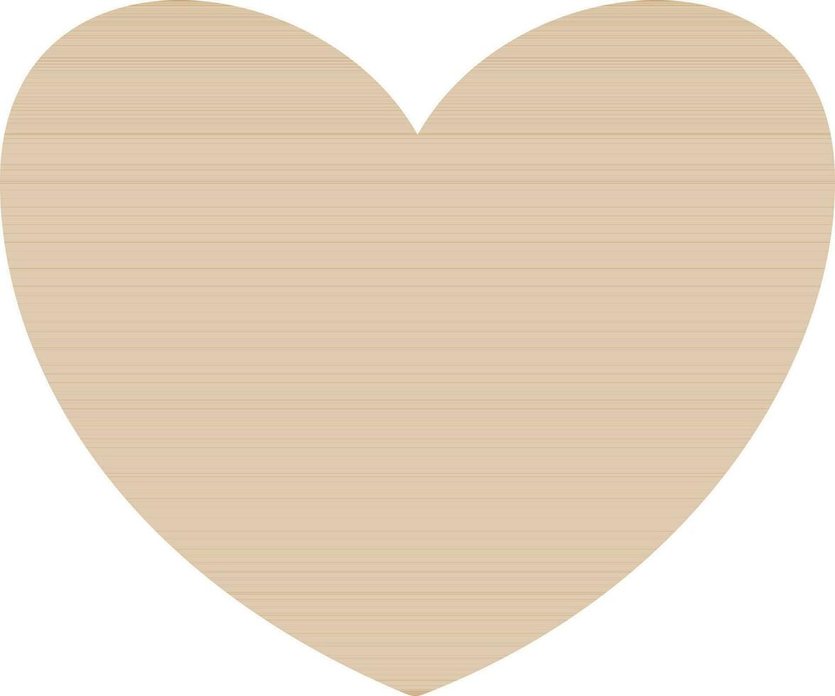 Brown color silhouette of heart in flat style. vector