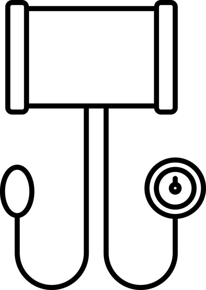 Sphygmomanometer Icon in Black Outline. vector