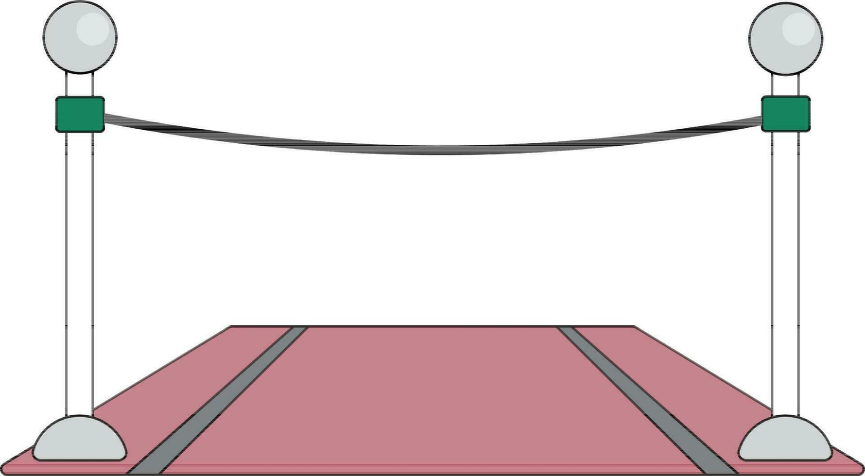 Flat illustration of red carpet with barriers. vector