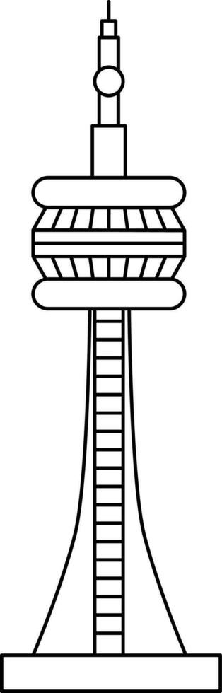 CN Tower Icon in Black Outline. vector