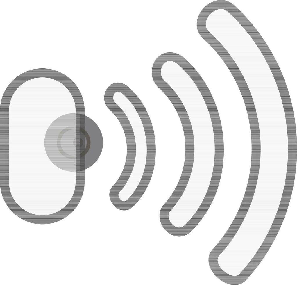 icono de Bluetooth auricular en plano estilo. vector
