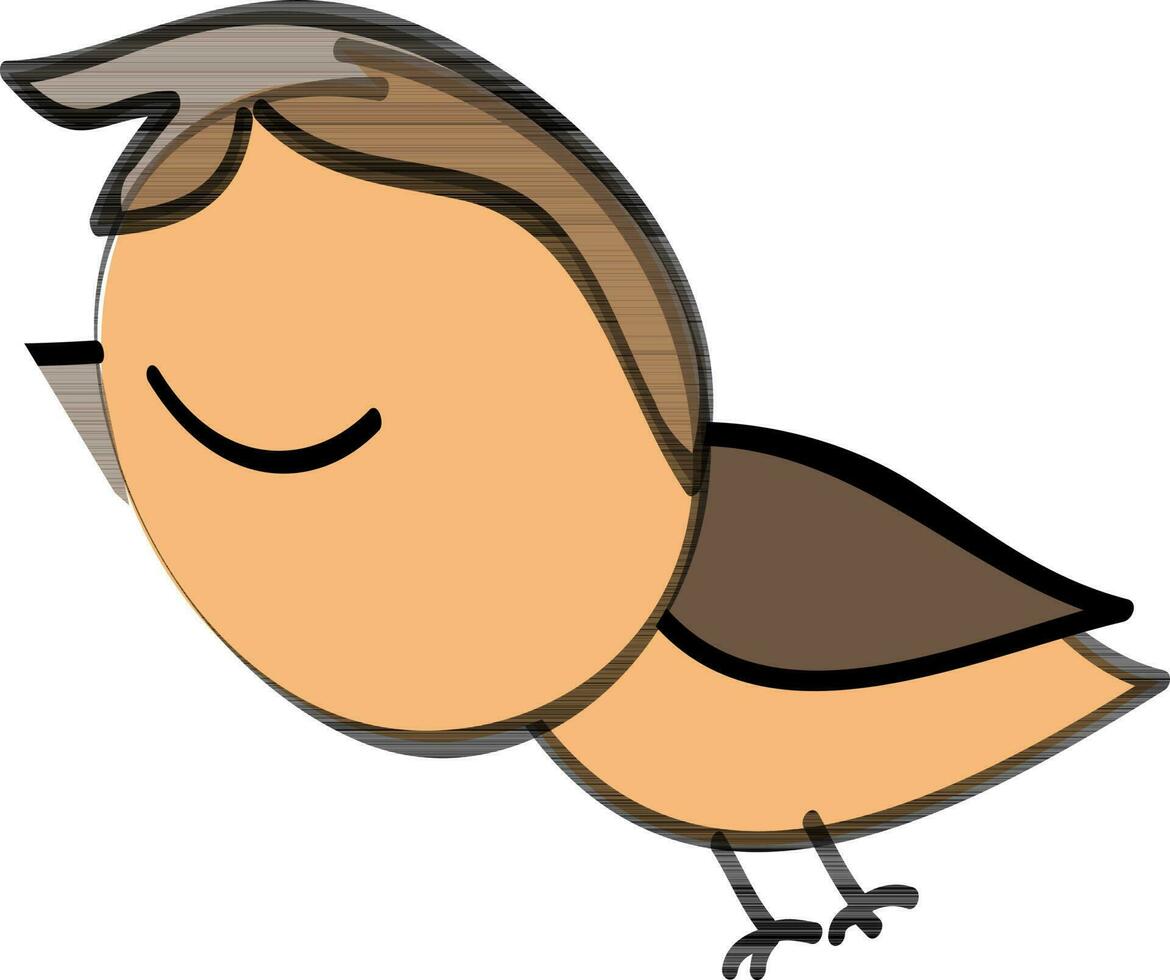 caricature character of bird in flat style. vector