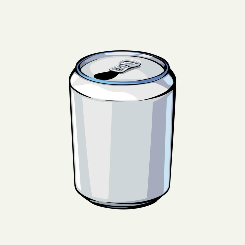 drink metal white can isolated on white vector