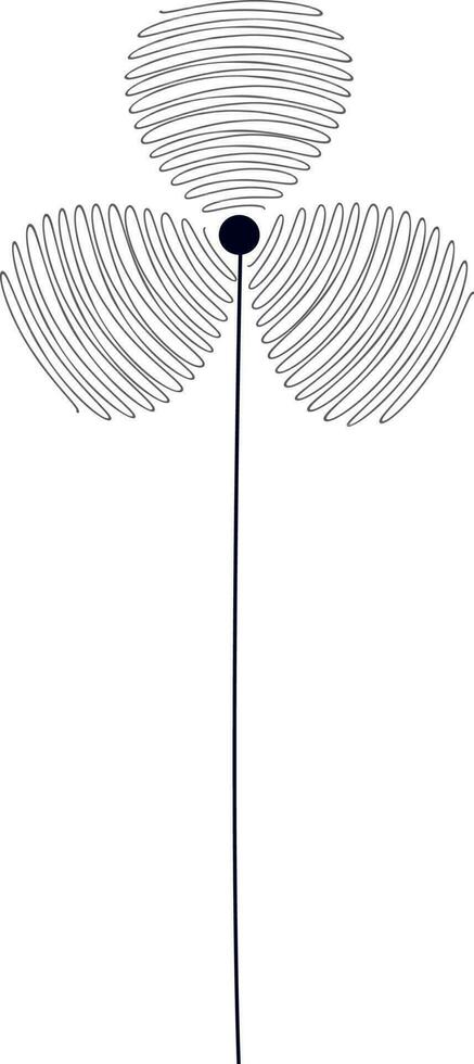 Thin line art illustration of flower. vector