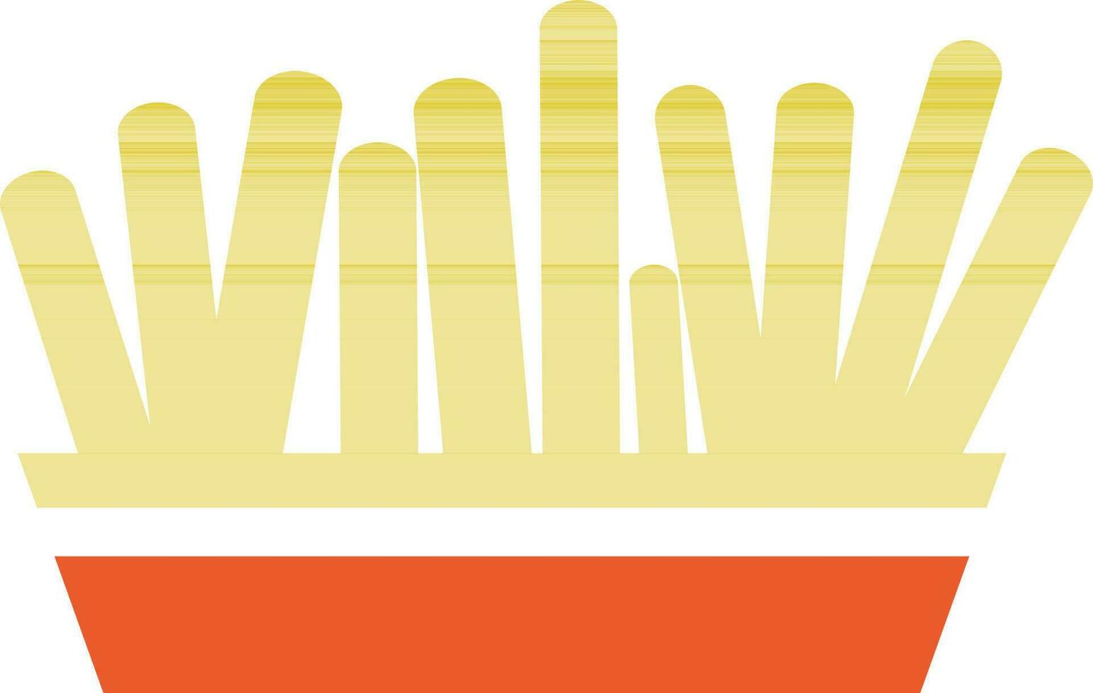 French fries illustration in paper box. vector