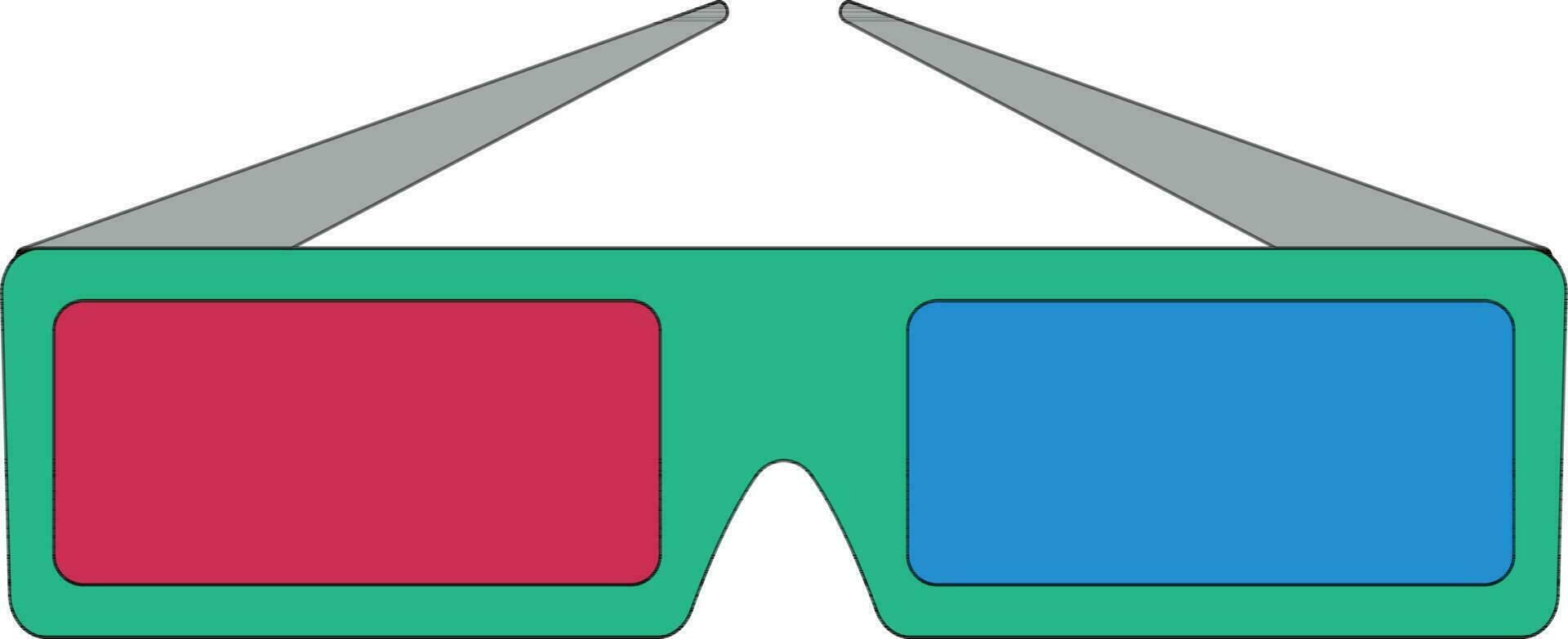 Illustration of 3D glasses. vector