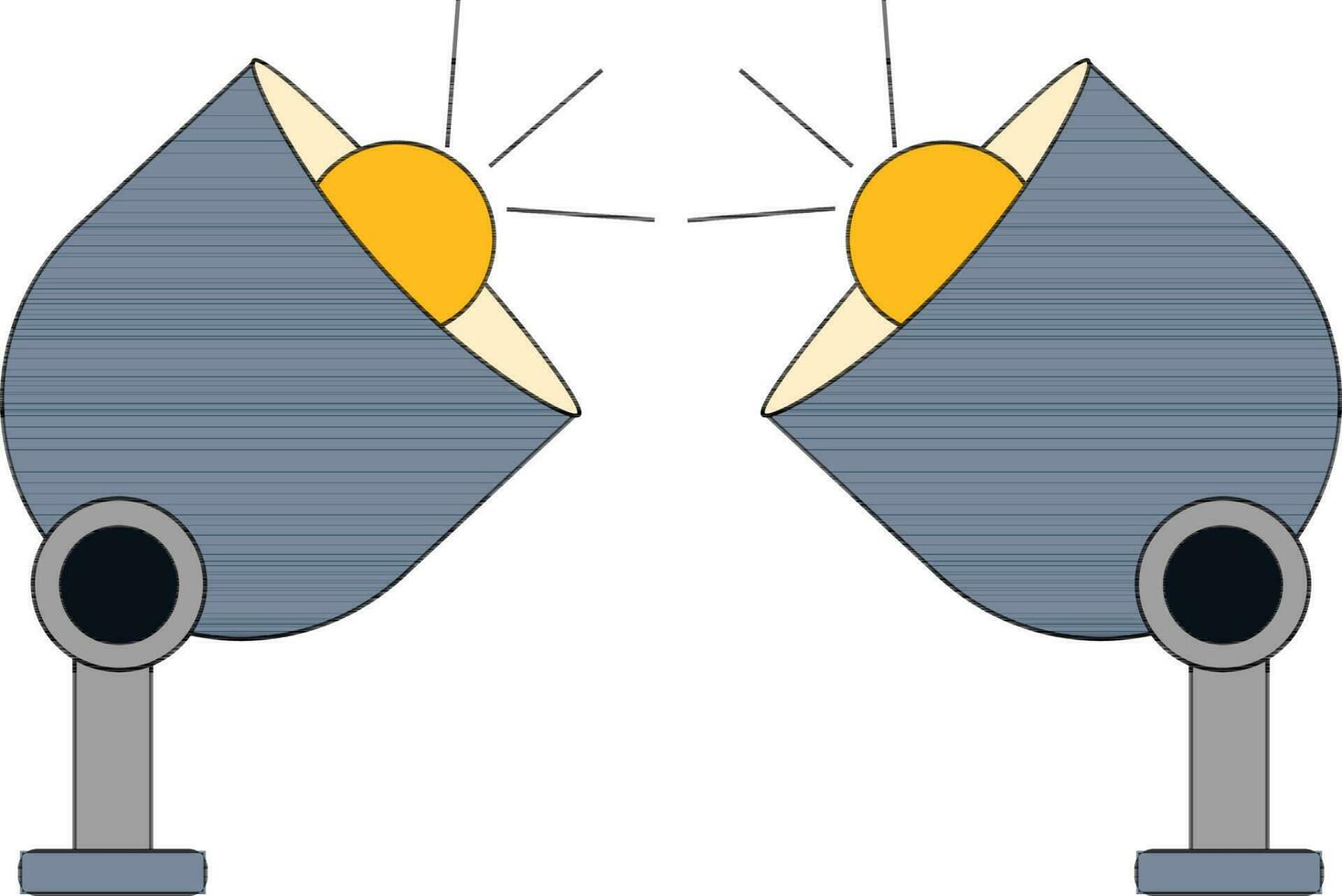 Flat illustration of studio lights. vector