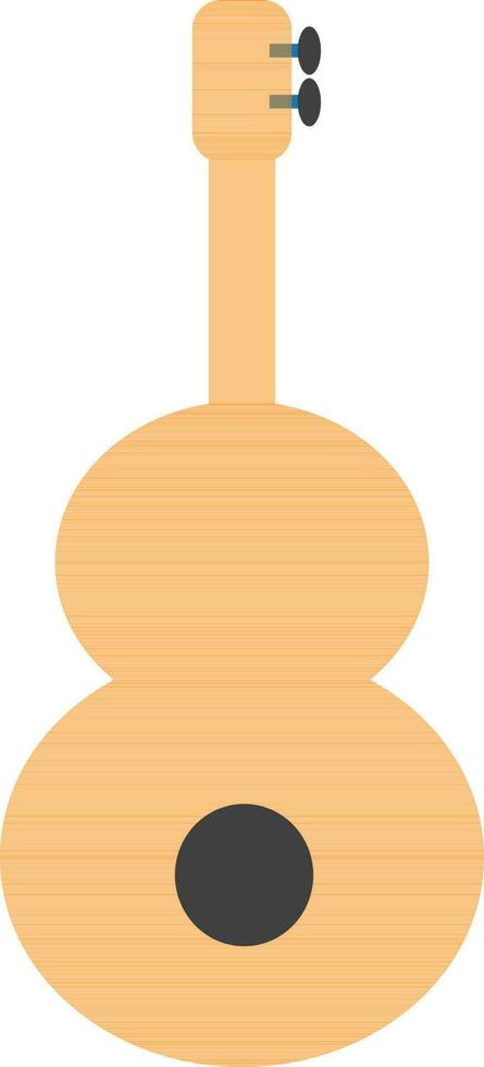 Orange color of guitar icon for multimedia concept. vector