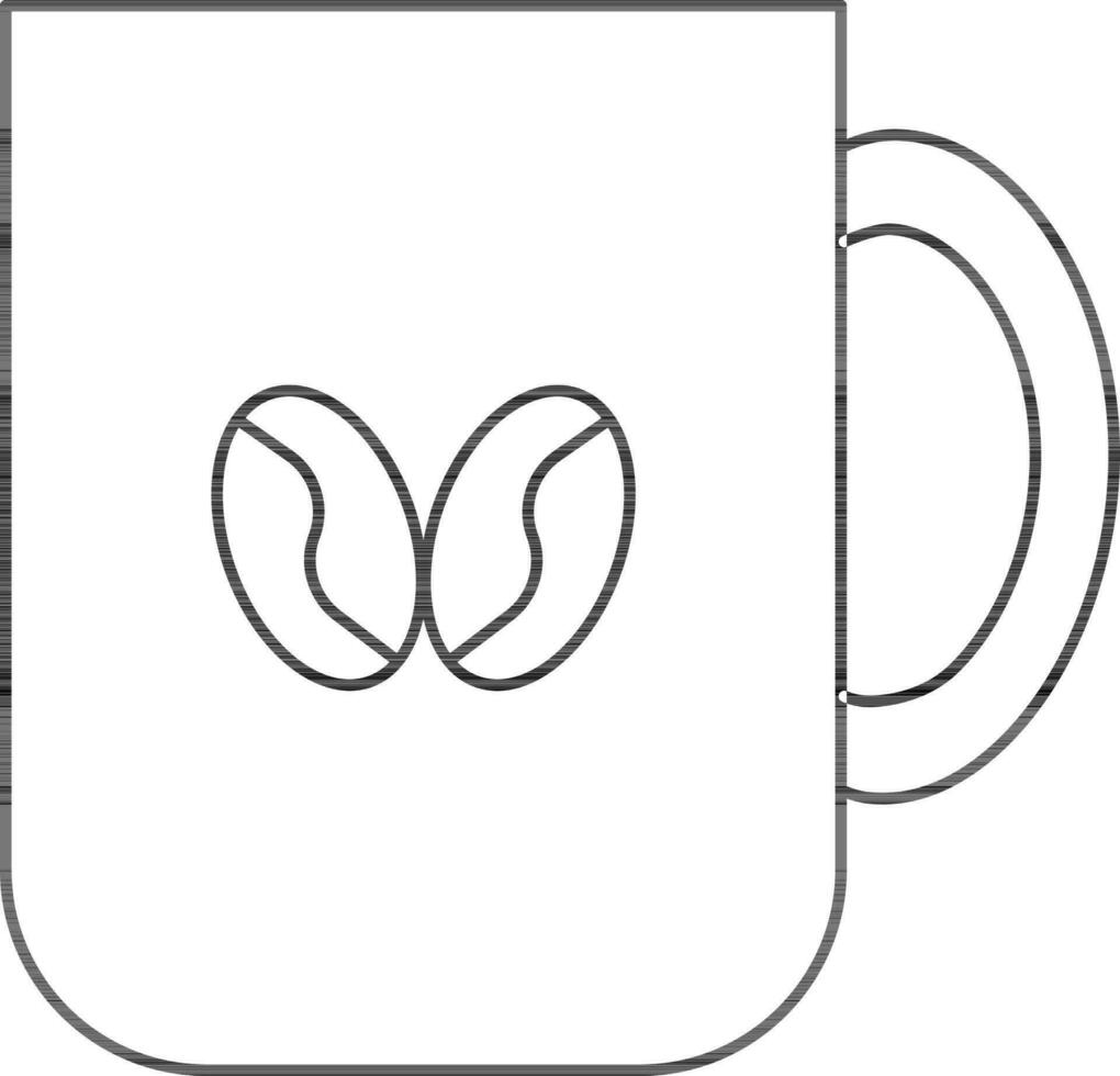 Illustration of Coffee Cup Icon in Line Art. vector