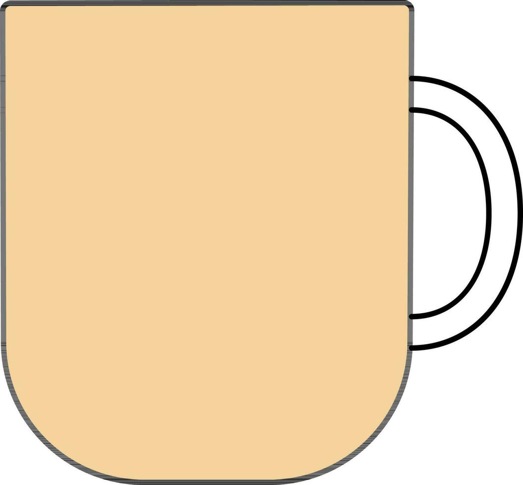 Vector Illustration of Mug Or Cup In Pastel Orange Color.