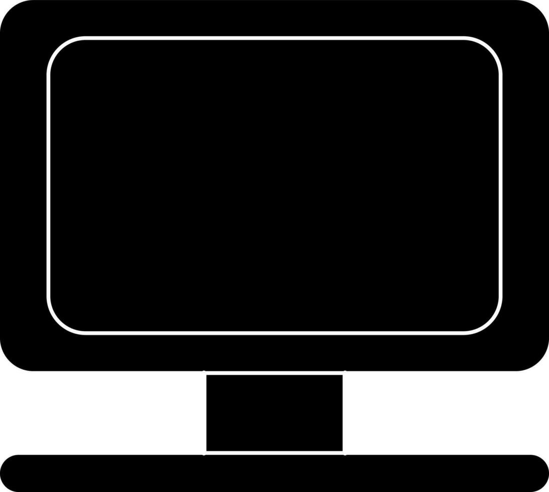 Monitor screen in icon with black for multimedia concept. vector