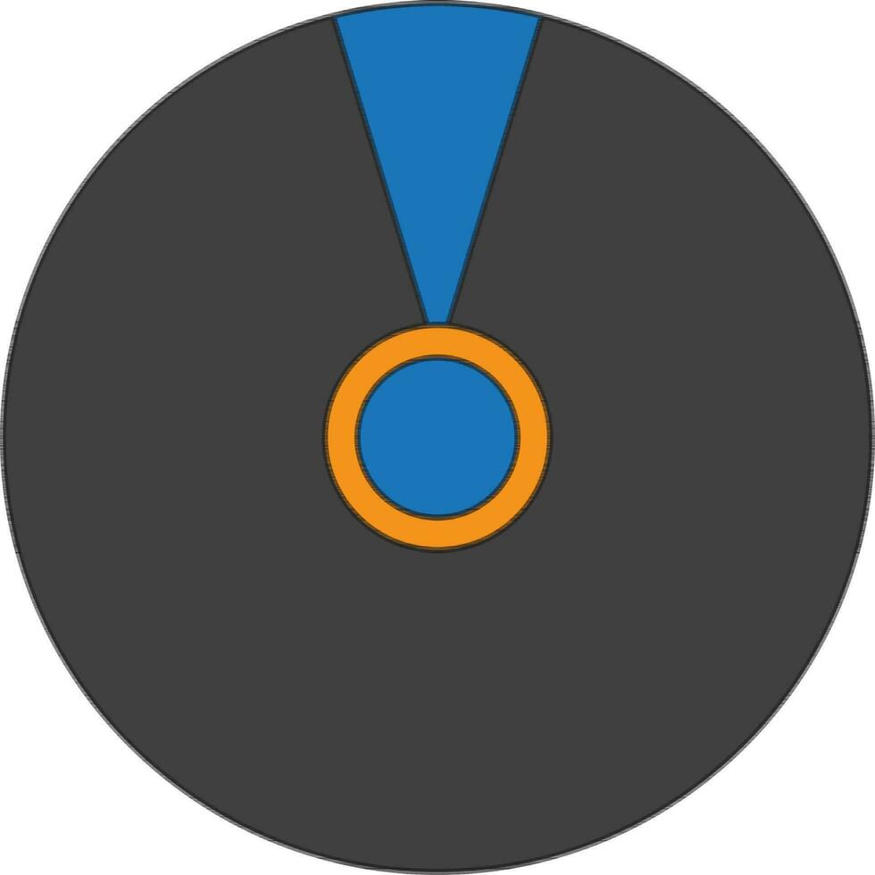 CD icon in color with stroke for multimedia concept. vector
