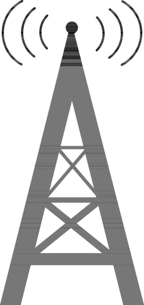 ilustración de célula teléfono torre icono en silueta. vector