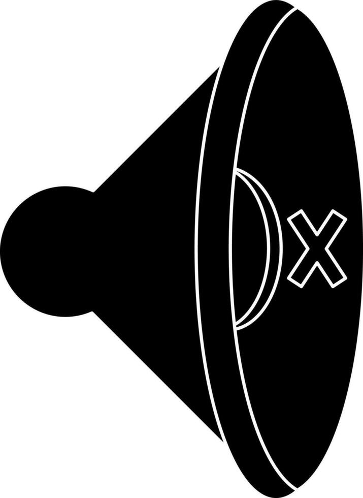 Mute sound icon in black for multimedia concept. vector