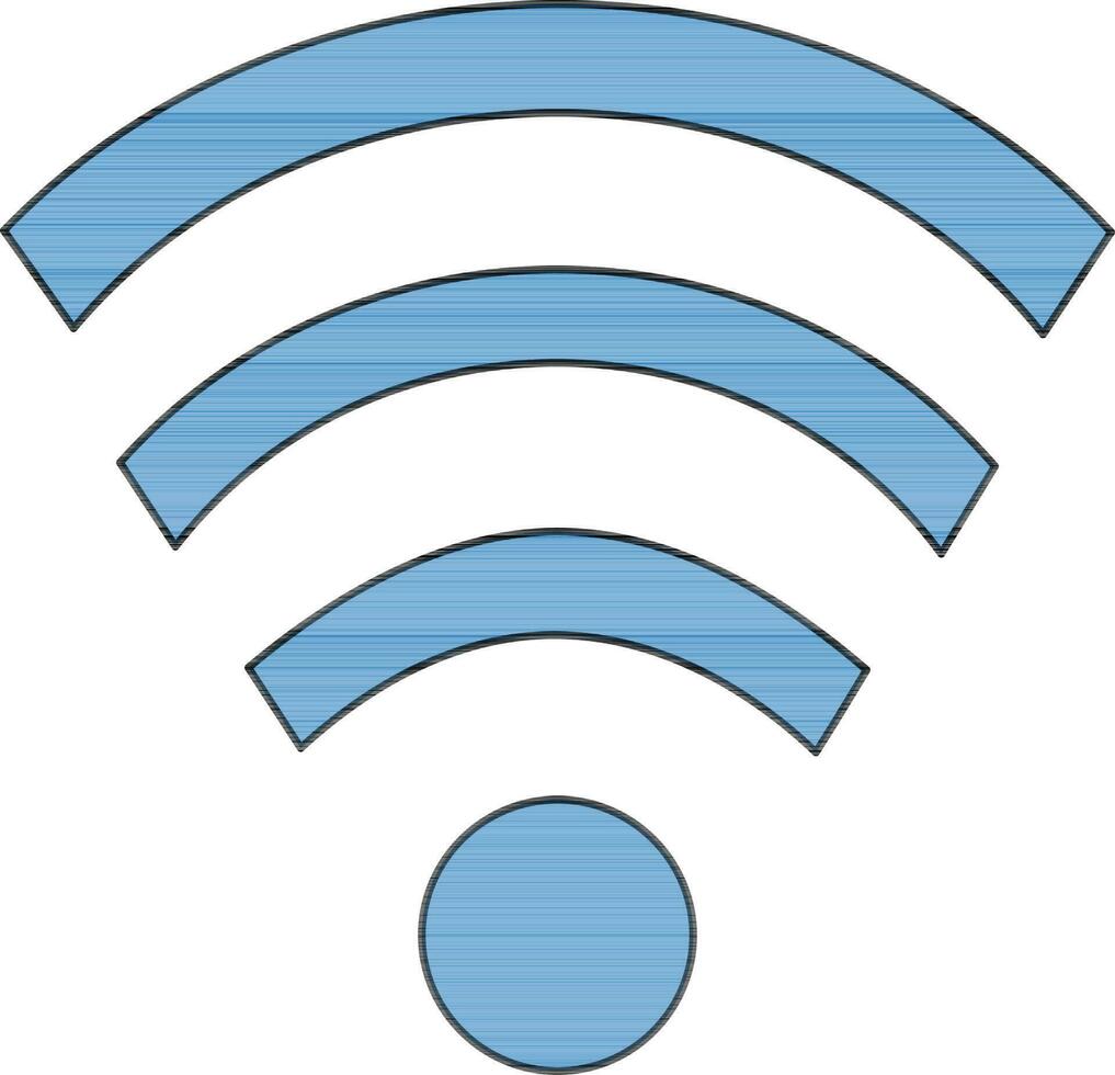 Color with stroke style of wi-fi icon for multimedia concept. vector
