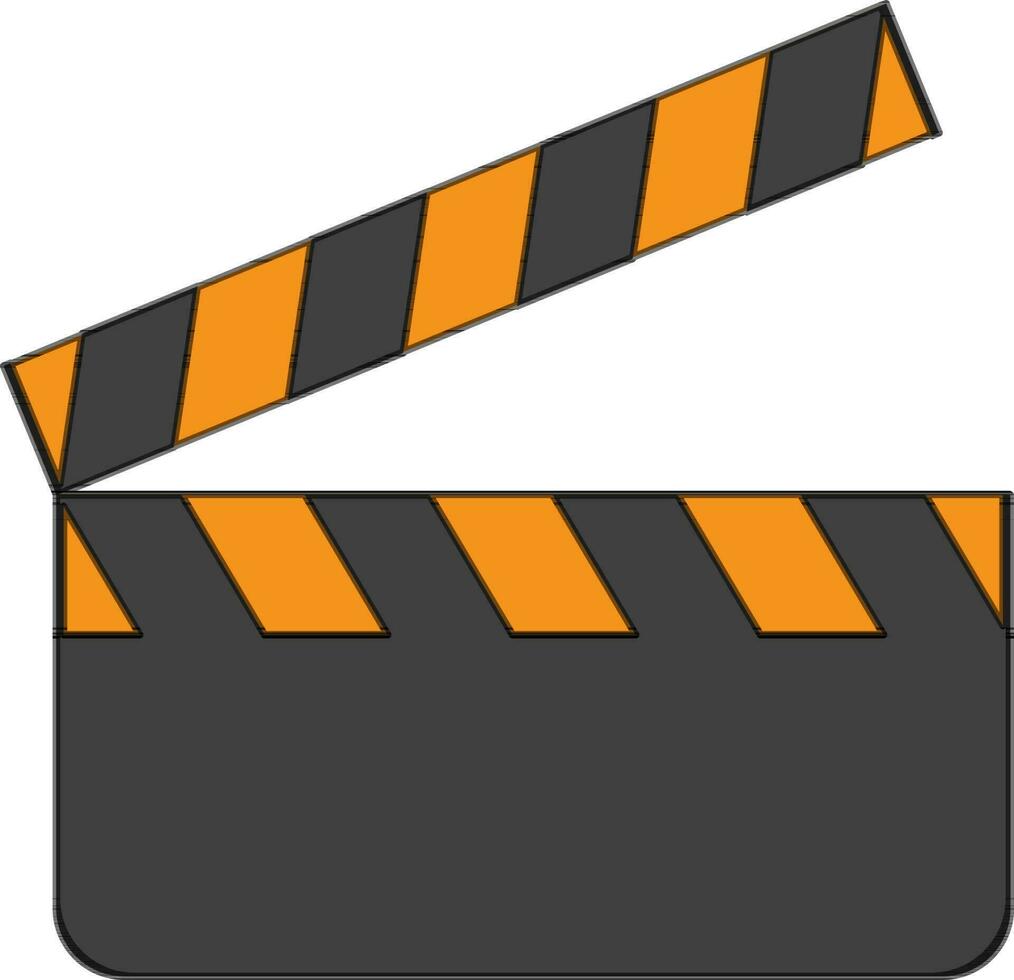 Clapboard icon for shooting concept in color with stroke. vector
