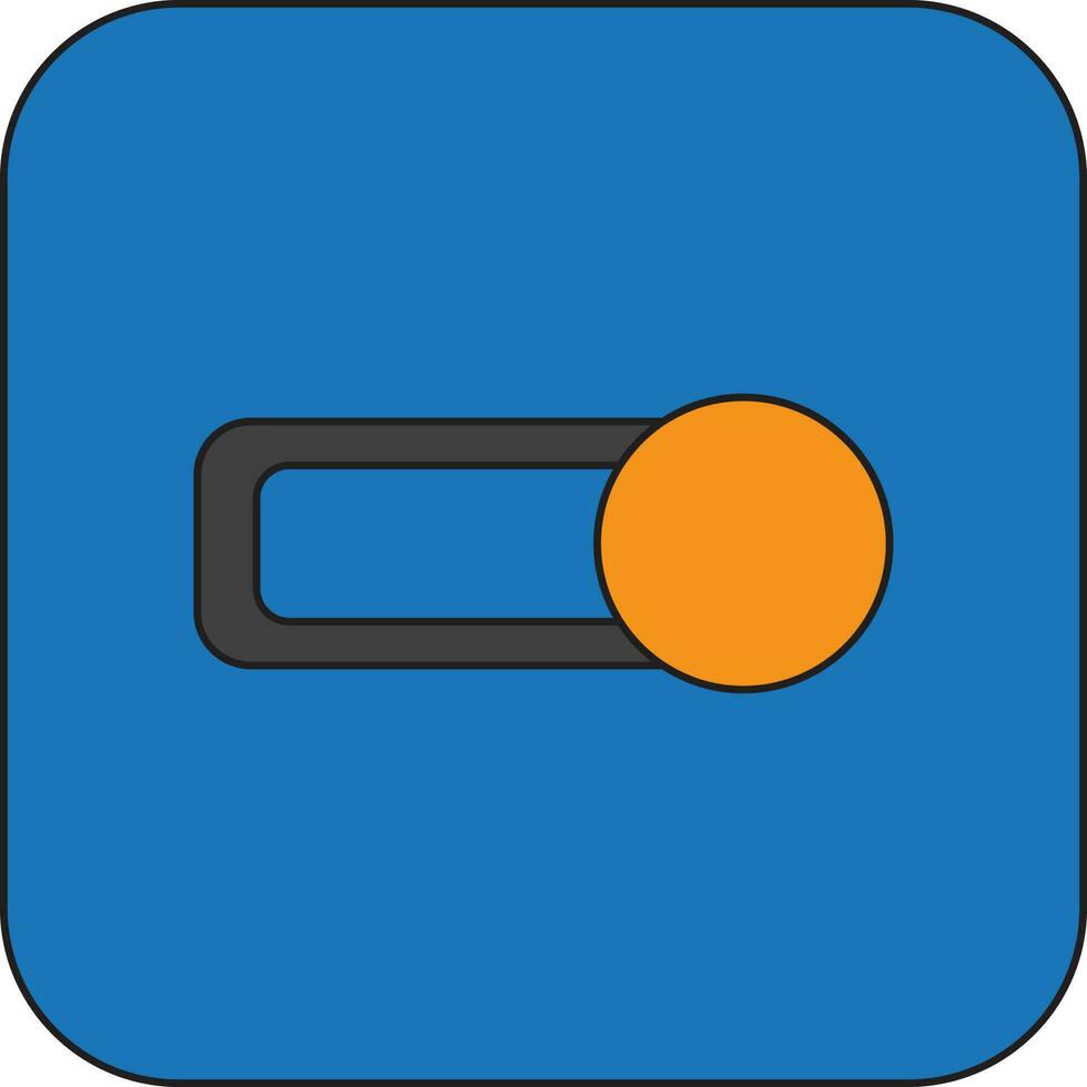 Button icon in mobile for application in color with stroke. vector