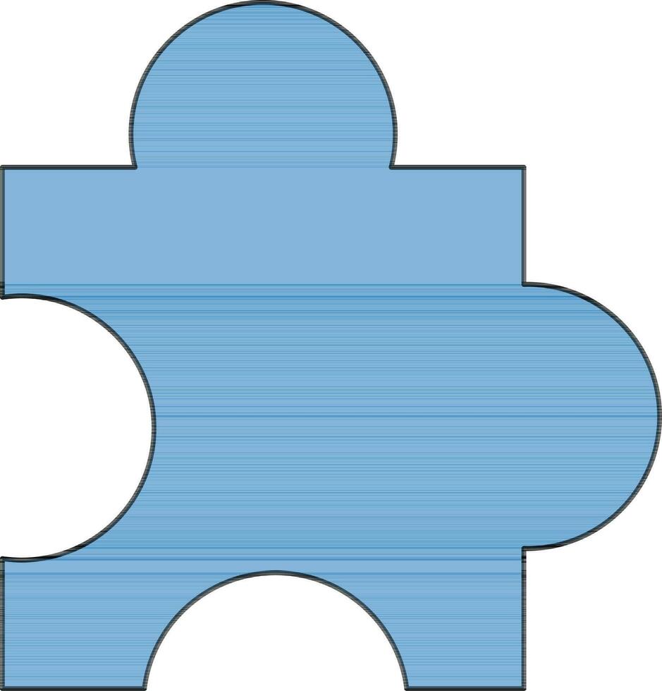 Puzzle icon in blue color with stroke for playing concept. vector