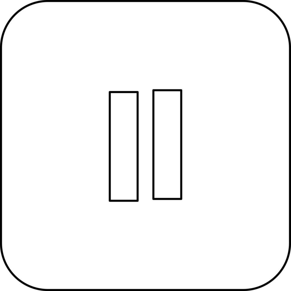 Push button icon in stroke for multimedia concept. vector