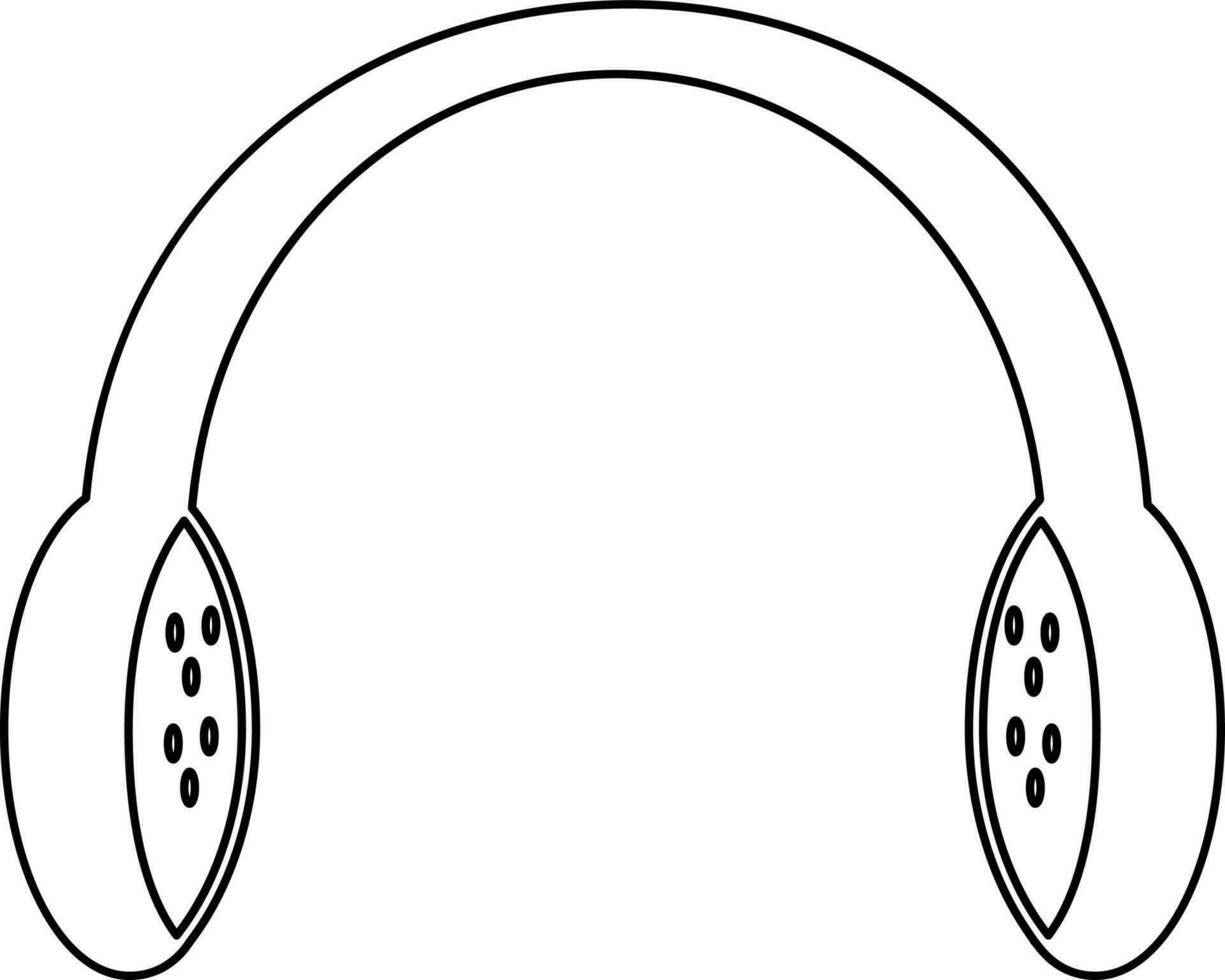 Headphone icon in stroke for music concept in isolated. vector