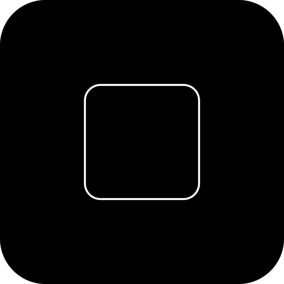 Stop button icon for music player concept in black. vector