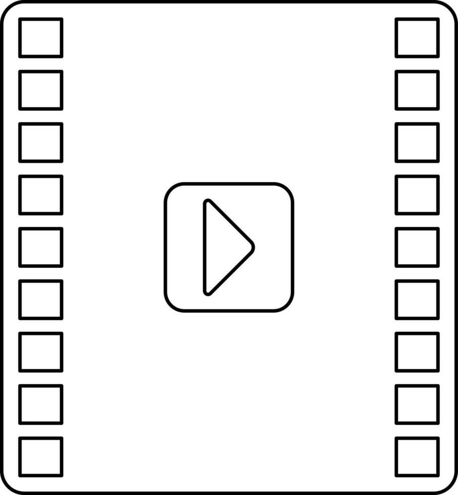 Video icon in stroke for multimedia concept. vector