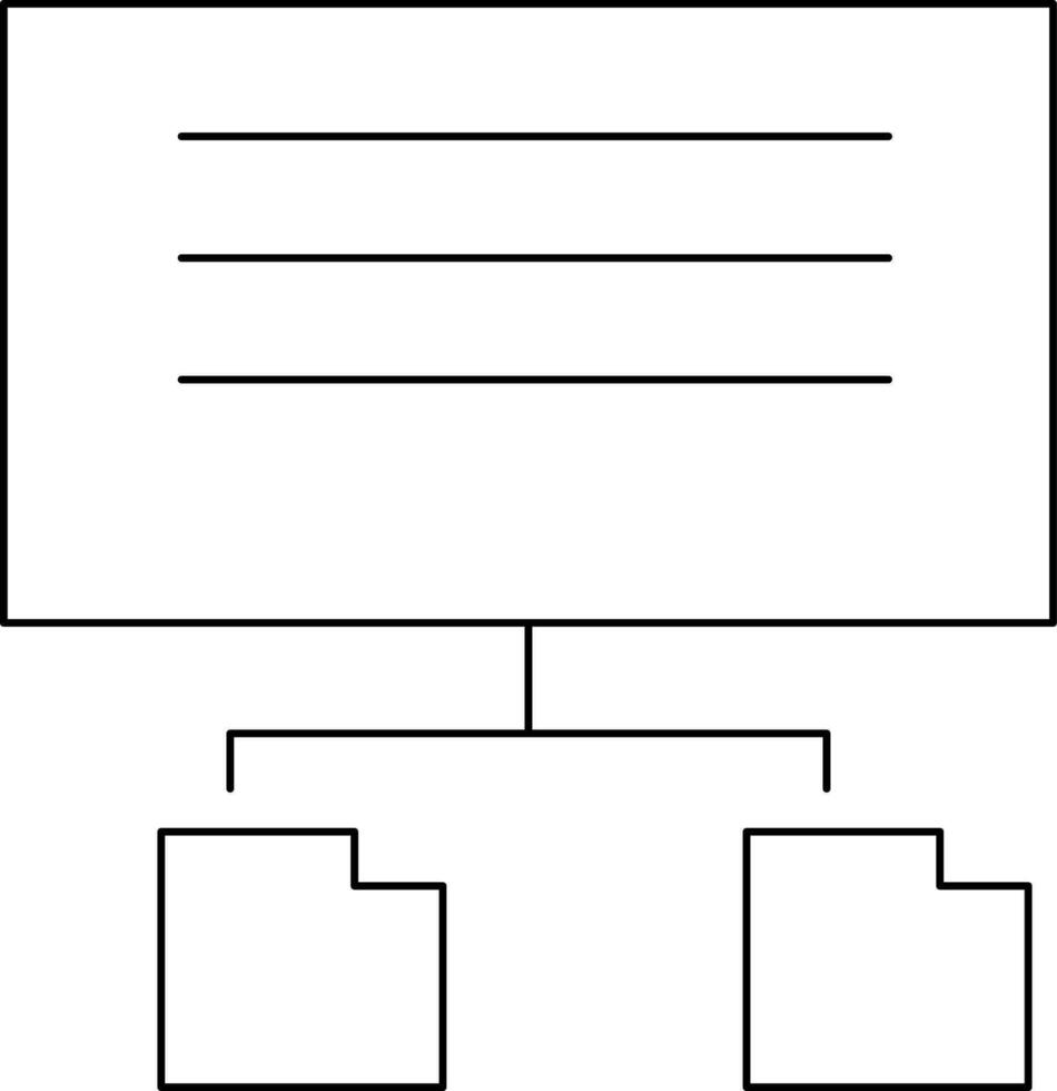 Sitemap Icon In Black Line Art. vector
