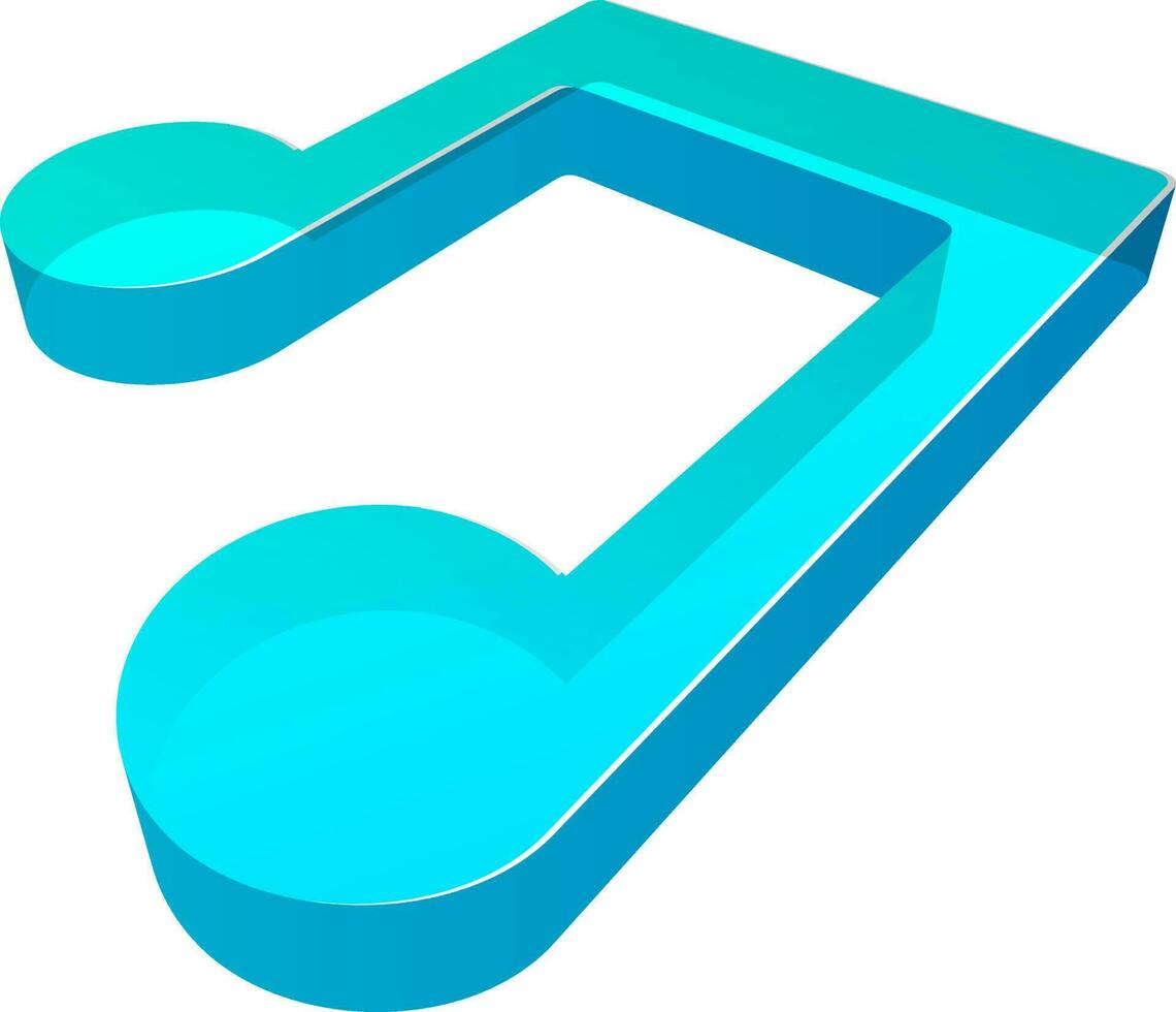 3d Glossy music note. vector