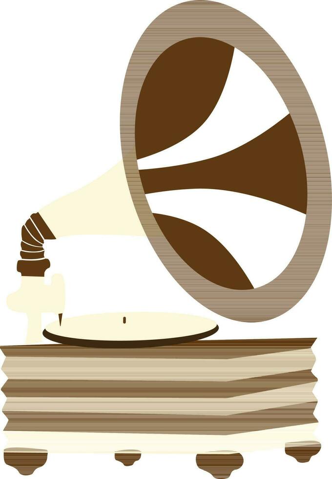 Stylish gramophone music instrument. vector
