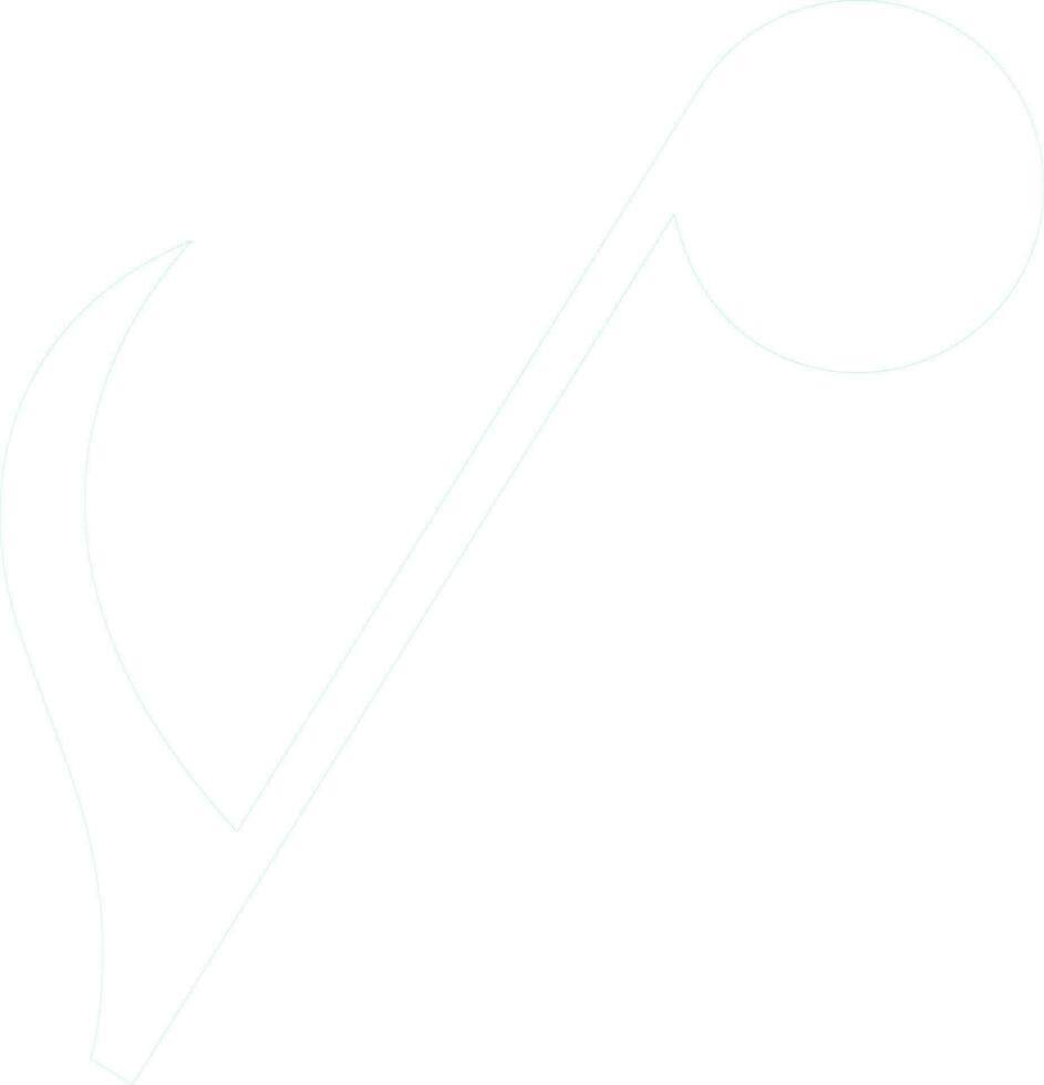 Line art music note. vector