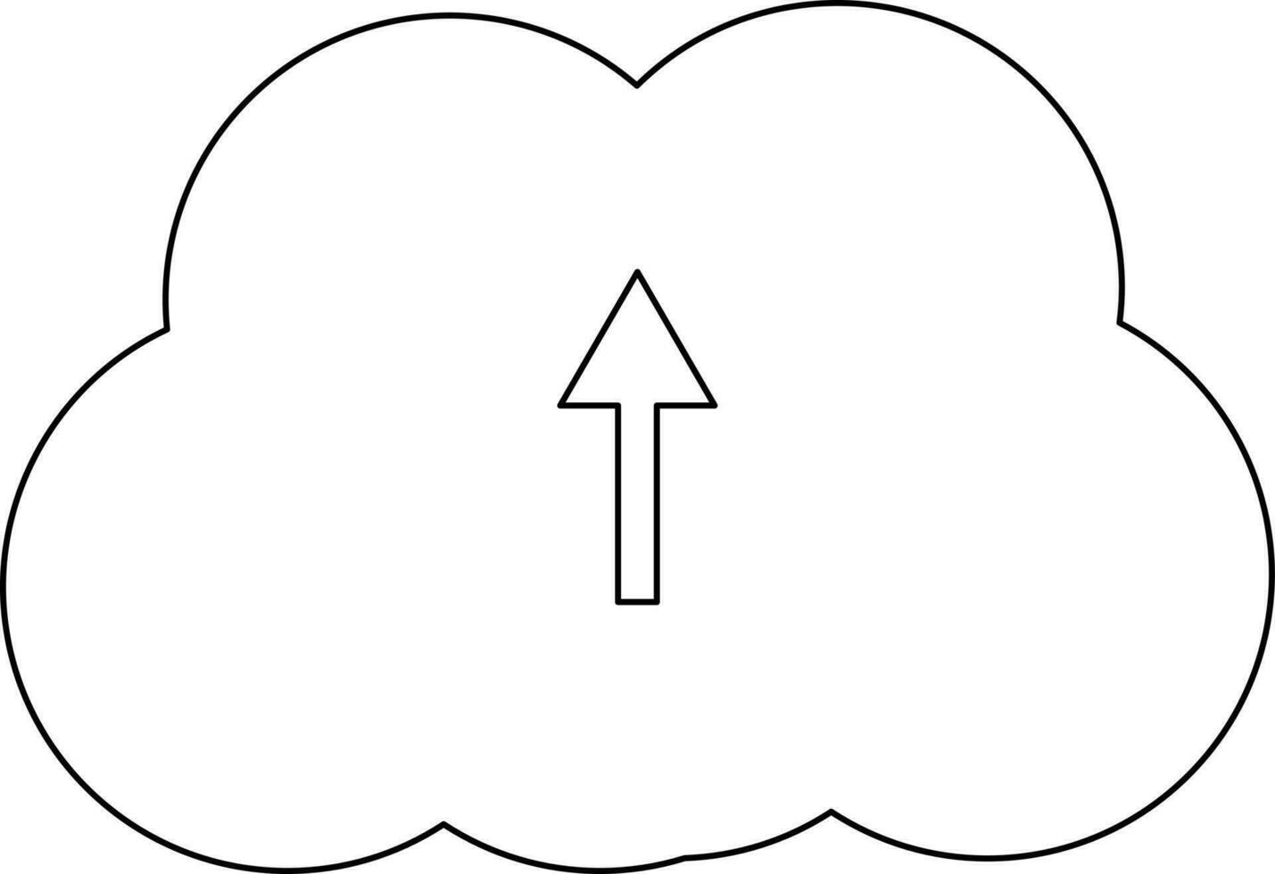 Uploading Cloud Data Icon In Thin Line Art. vector
