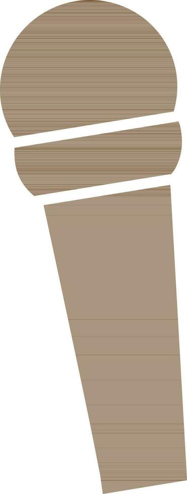 Microphone in brown color. vector