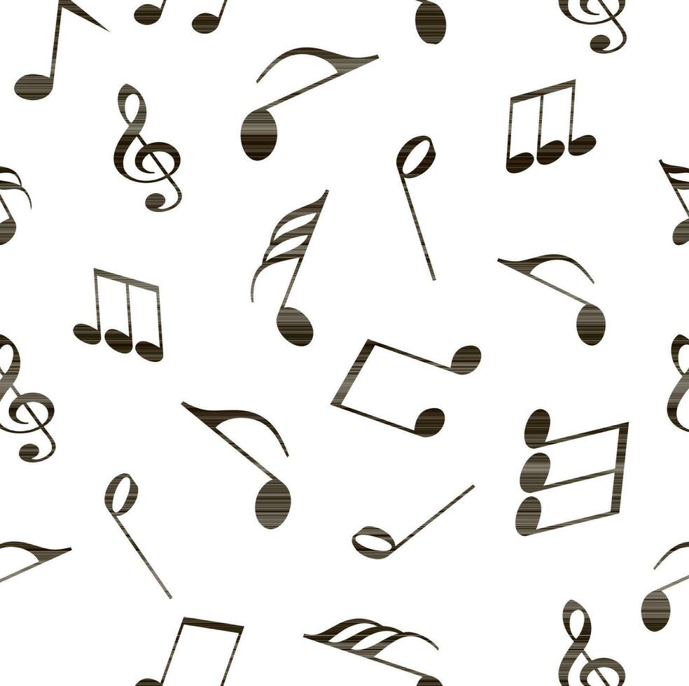 Set of black music notes. vector