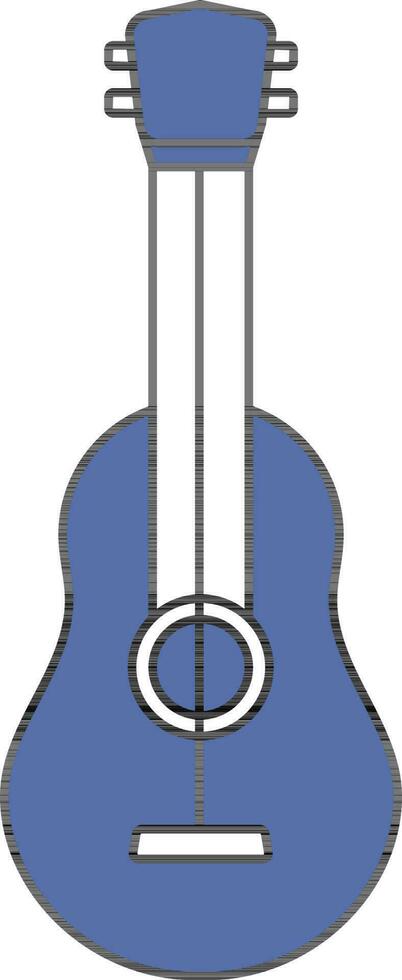 azul y blanco guitarra icono en plano estilo. vector