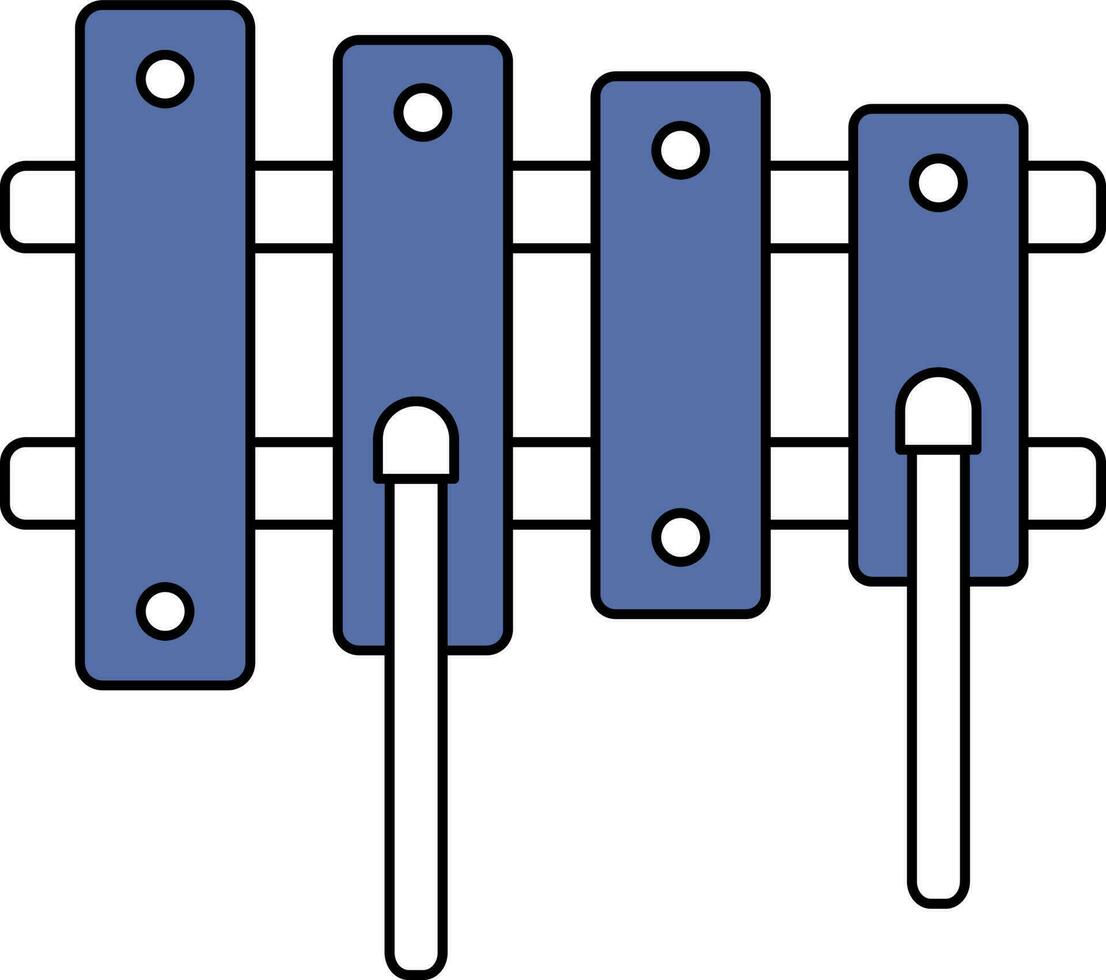 xilófono vector en azul y blanco color.