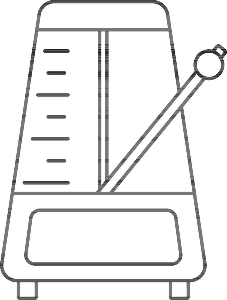 Illustration Of Metronome Icon In Black Stroke Style. vector