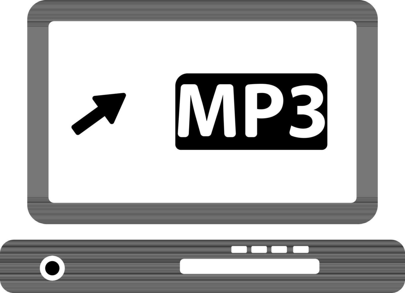 CD or DVD player with monitor symbol. vector
