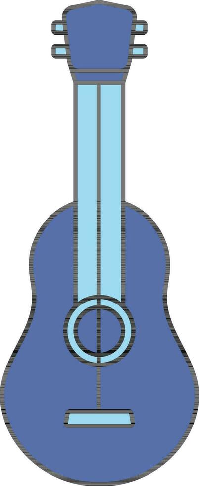 Guitar Icon In Blue Color. vector